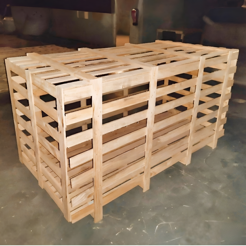 Heavy-duty wooden shipping crate